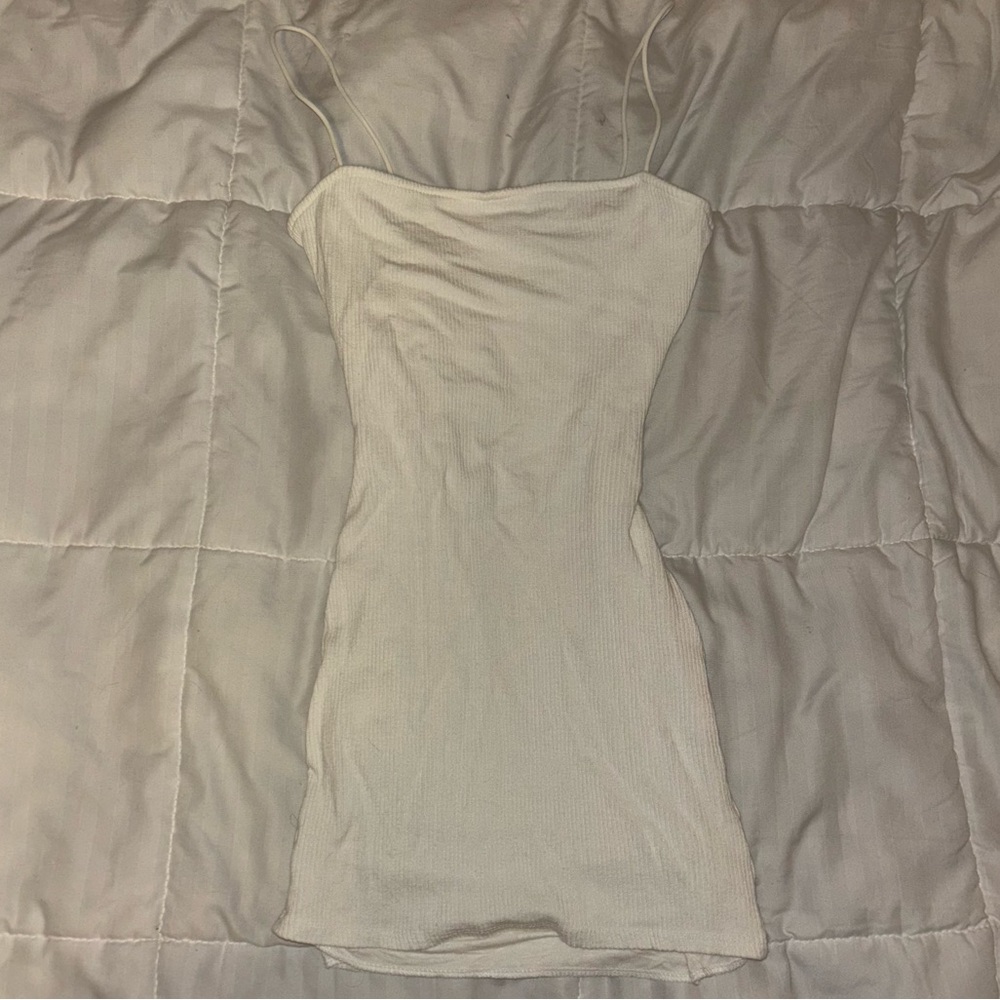 Mini White Low Cut Windsor dress